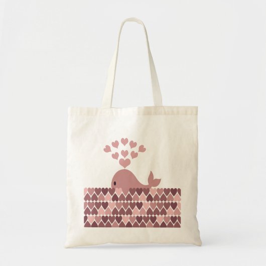 Tote Bag Aimer baleine rose (Devant)