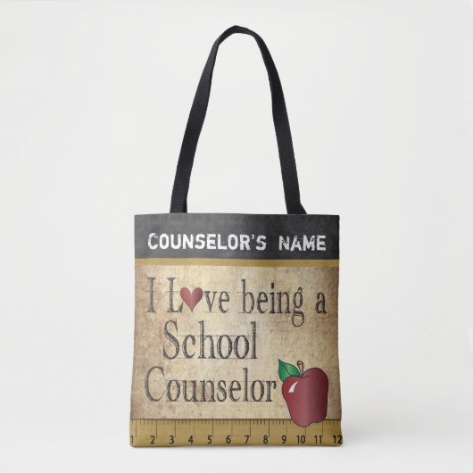Tote Bag Aimer être conseiller d'école | Nom DIY (Devant)