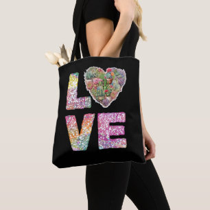 Tote Bag Aimer le mot empilé