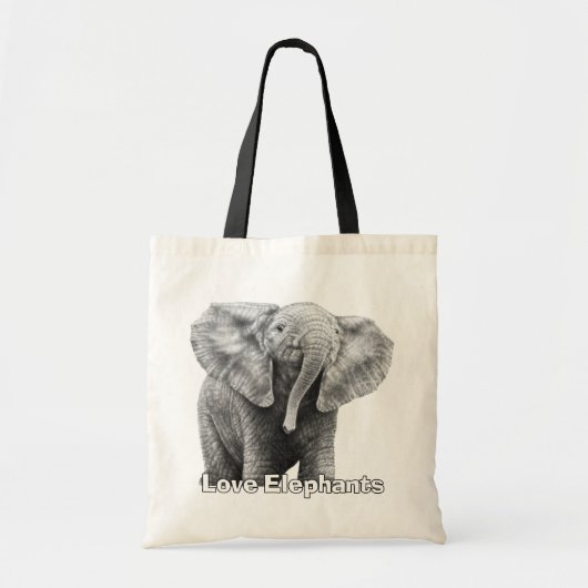 Tote Bag Aimer les éléphants (Devant)