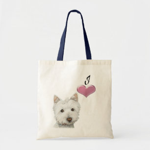 Tote Bag Aimez l'art mignon de chien de Westie avec le