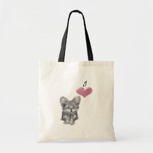 Tote Bag Aimez l'art mignon de chien de Yorkie avec le