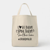 Tote Bag Aimez-les, gâtez-les, renvoyez-les chez eux #grand (Dos)