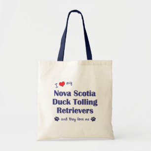 Tote Bag Aimez mes chiens d'arrêt de tintement de canard d