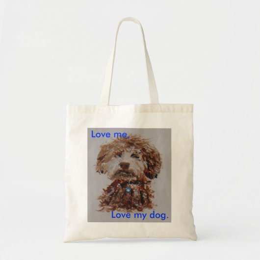Tote Bag Aimez-moi, aimez mon chien (Devant)