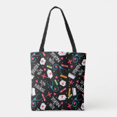 Tote Bag Aimez un noir d'art d'infirmière avec des motifs (Dos)