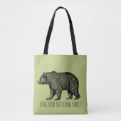 Tote Bag Aimez vos parcs nationaux Ours (Devant)