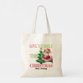 Tote Bag Aimez-vous ce Noël Chaton de Fêtes mignon (Dos)