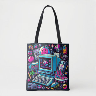 Tote Bag Aire de jeu Retro Tech : une nostalgique Odyssée d