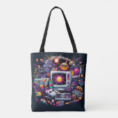 Tote Bag Aire de jeu Retro Tech : une nostalgique Odyssée d (Dos)