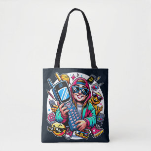 Tote Bag Aire de jeu Retro Tech : une nostalgique Odyssée d