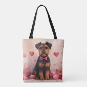 Tote Bag Airedale avec des roses - Saint-Valentin (Dos)