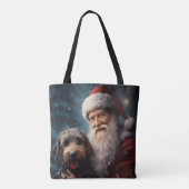Tote Bag Airedale avec Noël Festif du Père Noël (Dos)
