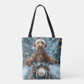 Tote Bag Airedale Chien équitation Moto Noël (Dos)