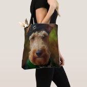 Tote Bag airedale dog à la Saint-Patrick (De près)