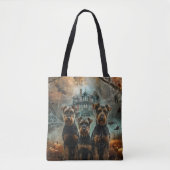 Tote Bag Airedale Halloween nuit chien délice (Devant)