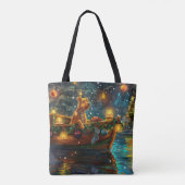 Tote Bag Airedale Noël Festival Voyage (Dos)