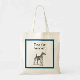 Tote Bag Airedale Terrier Dessin de chien élégant