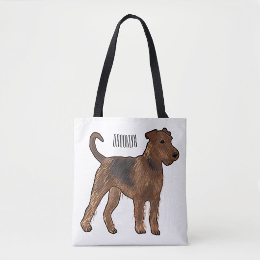 Tote Bag Airedale terrier dog cartoon (Devant)