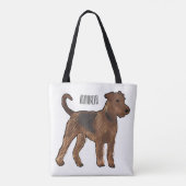 Tote Bag Airedale terrier dog cartoon (Dos)