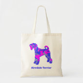 Tote Bag Airedale Terrier Dog Hot Rose & Blue (Devant)