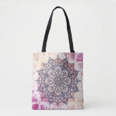 Tote Bag Airy Mandala Happy Pink Purple Yellow (Devant)
