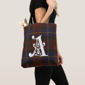 Tote Bag Aitken Clan Tartan Monogram (De près)
