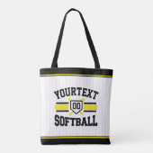 Tote Bag AJOUT PERSONNALISÉ NOM Softball Player Varsity Tea (Dos)