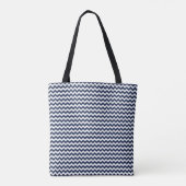 Tote Bag Ajouter Le Nom Chevron Stripe Avec Voilier (Dos)