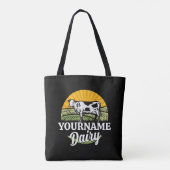 Tote Bag AJOUTER NOM Sunset Ferme laitière Pâturage Holstei (Dos)
