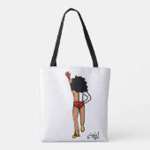 Tote Bag Ajouter un danseur de nom jaune blanc #2 (Dos)