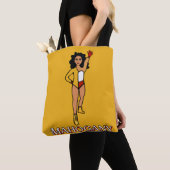 Tote Bag Ajouter un danseur de nom jaune blanc #2 (De près)