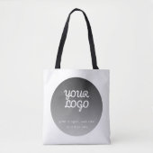 Tote Bag Ajouter un logo | Bordure blanche gris foncé (Devant)