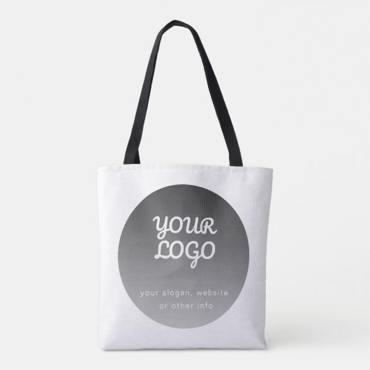 Tote Bag Ajouter un logo | Bordure blanche gris foncé (Dos)