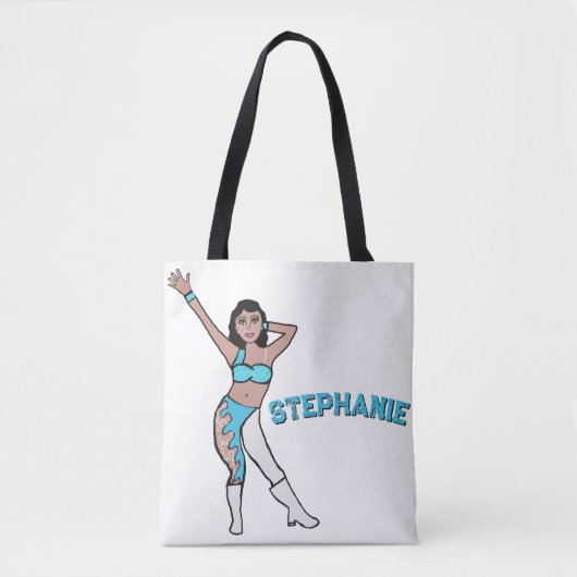 Tote Bag Ajouter un nom Aqua Swirl #2 (Devant)