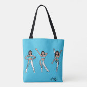 Tote Bag Ajouter un nom Aqua Swirl #2 (Dos)