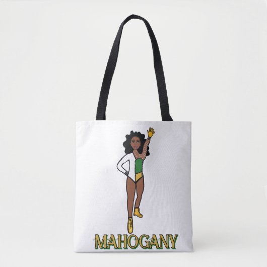 Tote Bag Ajouter un nom Danseur Vert Blanc #1 (Devant)
