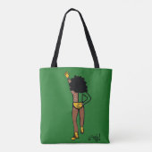 Tote Bag Ajouter un nom Danseur Vert Blanc #1 (Dos)