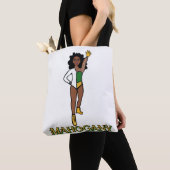 Tote Bag Ajouter un nom Danseur Vert Blanc #1 (De près)