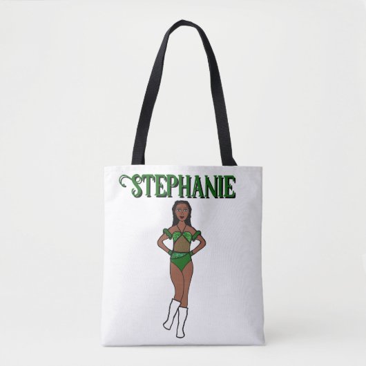 Tote Bag Ajouter un nom Danseuse Deux couleurs Clover Stone (Devant)