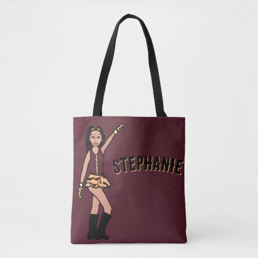 Tote Bag Ajouter Un Nom Maroon Tiger Style #2 (Devant)