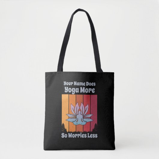 Tote Bag Ajouter un nom Modifier le texte fait Yoga plus de (Devant)