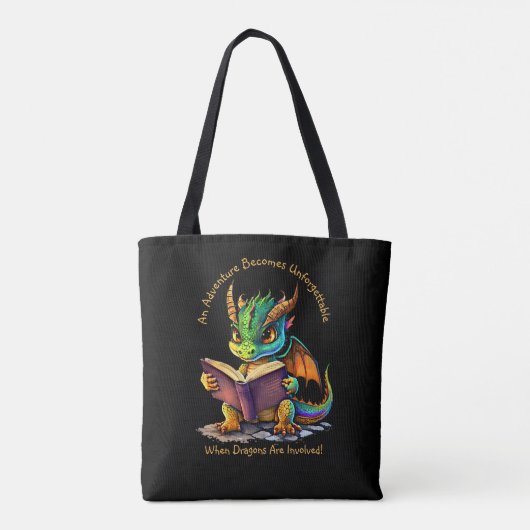 Tote Bag Ajouter un nom Texte, Aventure inoubliable, Dragon (Dos)