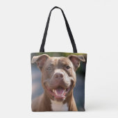 Tote Bag Ajouter une Personnaliser photo Pit Bull (Dos)