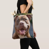 Tote Bag Ajouter une Personnaliser photo Pit Bull (De près)