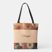 Tote Bag Ajouter votre nom et sentiment Floral (Dos)