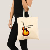 Tote Bag Ajouter votre nom texte brun acoustique guitare éd (Devant (produit))