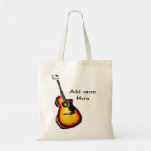 Tote Bag Ajouter votre nom texte brun acoustique guitare éd (Dos)