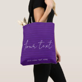 Tote Bag Ajouter Votre Nom Texte Script Royal Purple Typogr (De près)