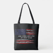 Tote Bag Ajouter votre propre texte sur grunge American fla (Dos)